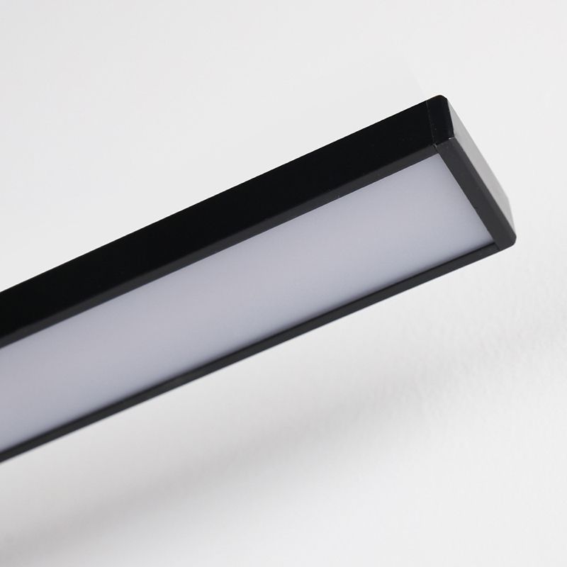 1-licht lineaire wandwandeling moderne eenvoudige stijl spiegelmuurverlichting in zwart