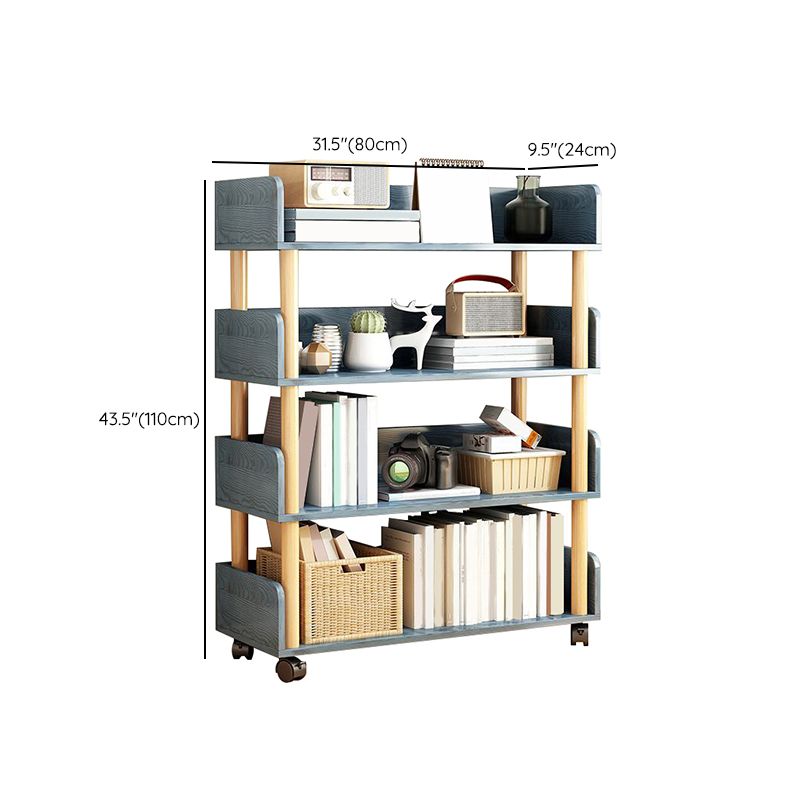 Open Back Standard Bookshelf Scandinavian Bookcase with Shelves