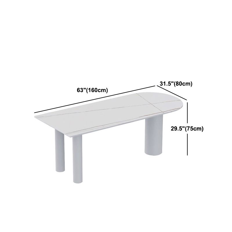 SinteredStone Home Dining Table Modern White Dining Room Table