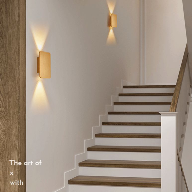 Aluminum Rectangular Wall Light Sconces Postmodern 2 Lights Sconce Light Fixtures for Living Room