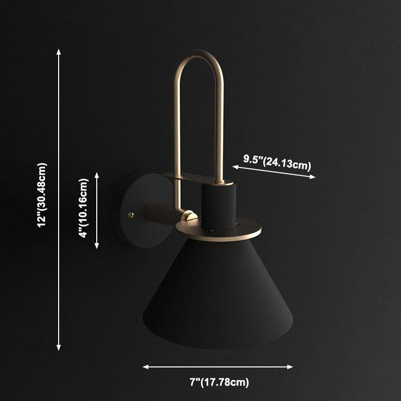 Nordic Iron Shade Wall Sconce Flared Shaped Macaron Color 1-Head Wall Light