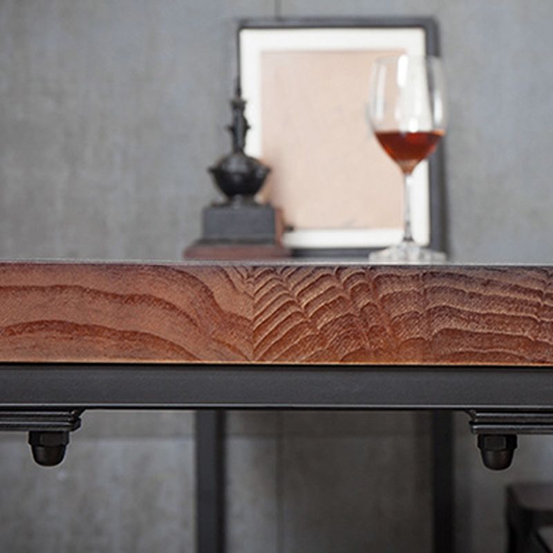 Brown Modern Style Bar Table in Metal and Wood Indoor Counter Table