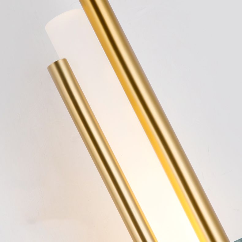Moderner Stil Metall Wandleuchter Zylinder LED -Wandleuchte mit Marmor für Schlafzimmer