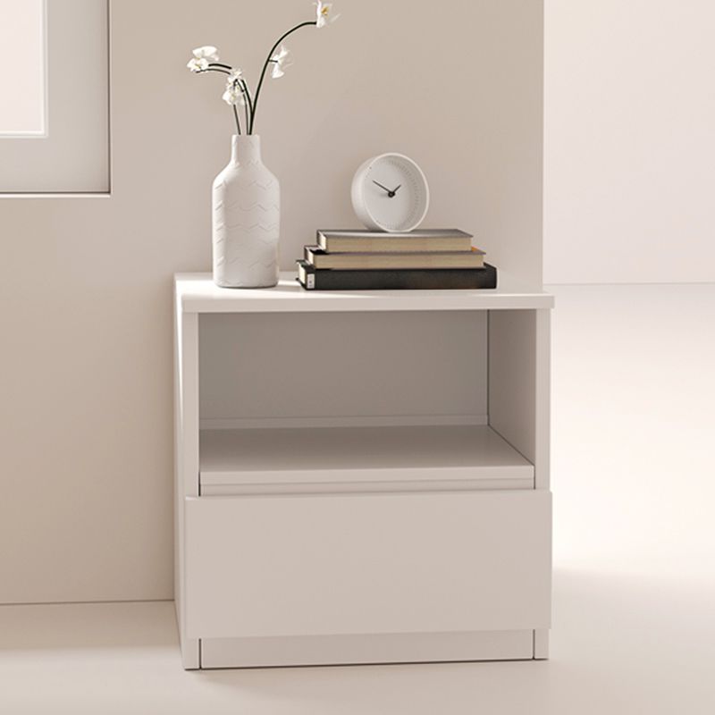 Modern White/Natural Chest with Wooden Drawers Rectangle Chest