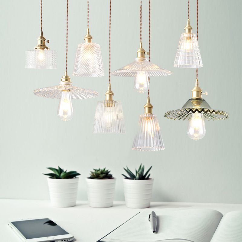 1 Light Ceiling Light Modern Transparent Glass Ceiling Fixture for Restaurant