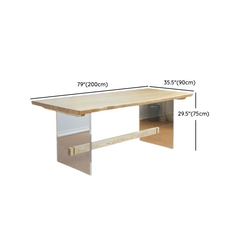Natural Finish Solid Wood Dining Set 1/3/5 Pieces Modern Dinette Set