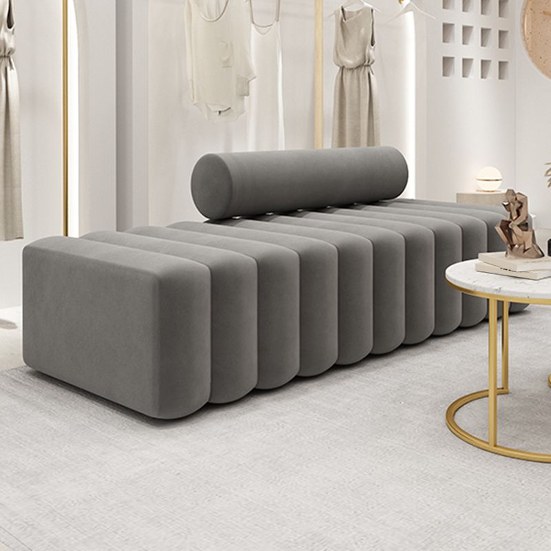 Gray Modern Velvet Sofa 16.92" High Armless 3/4/5-seater Sofa
