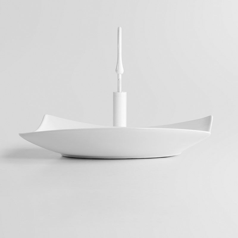 Modern Bathroom Sink Porcelain Specialty Vessel Bathroom Sink with Pop-Up Drain
