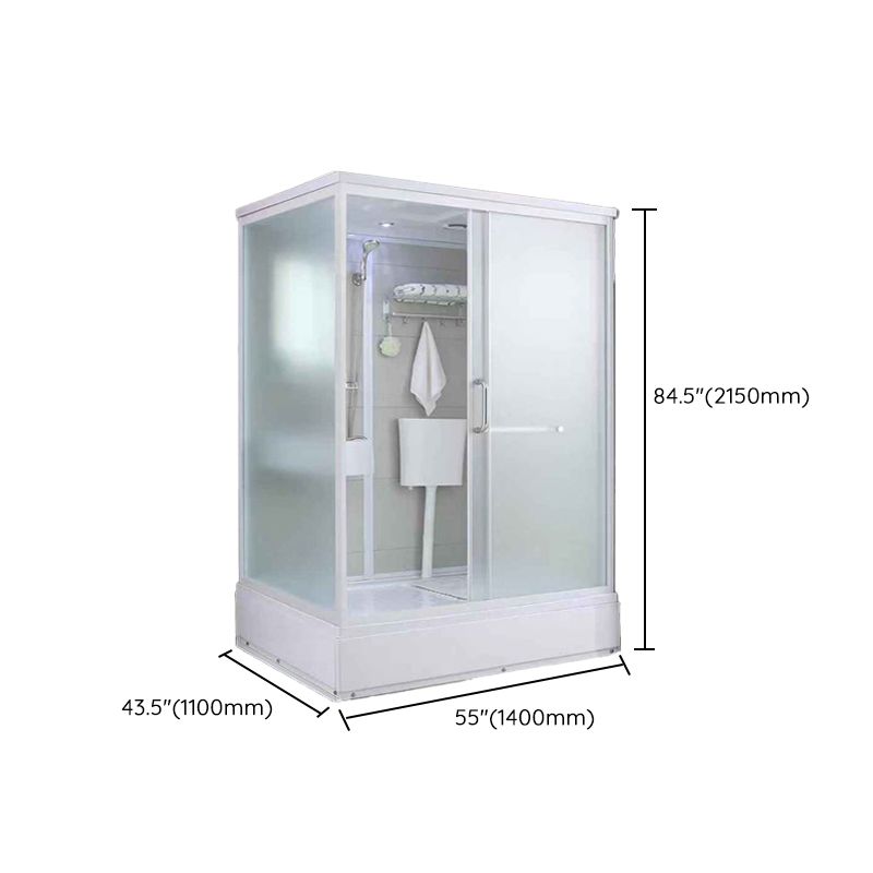 Single Sliding Rectangle Shower Kit Tempered Framed Shower Stall