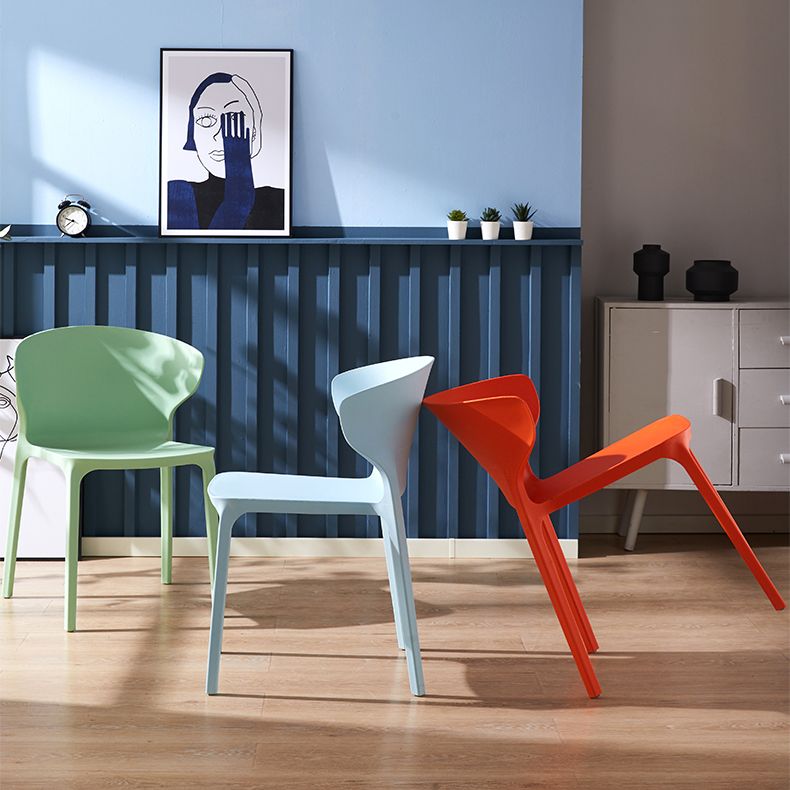 Scandinavian Plastic Side Chair Wingback Kitchen Dining Room Chair
