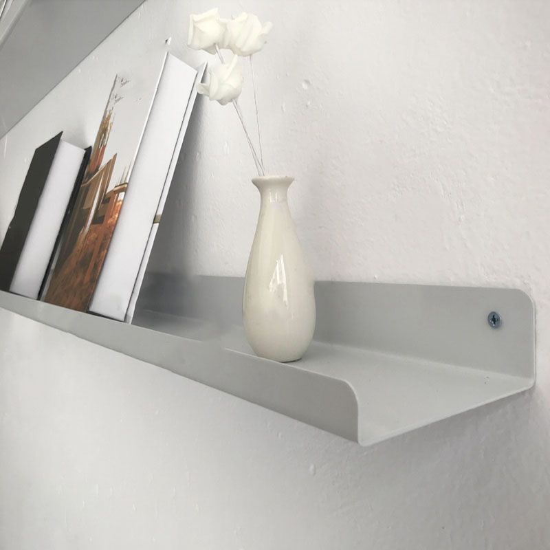 Metal Floating Bookcase Industrial Closed Back Bookshelf with Shelves