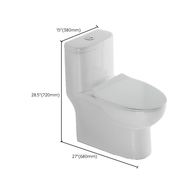 Traditional One Piece Toilet Floor Mounted White Toilet Bowl for Washroom