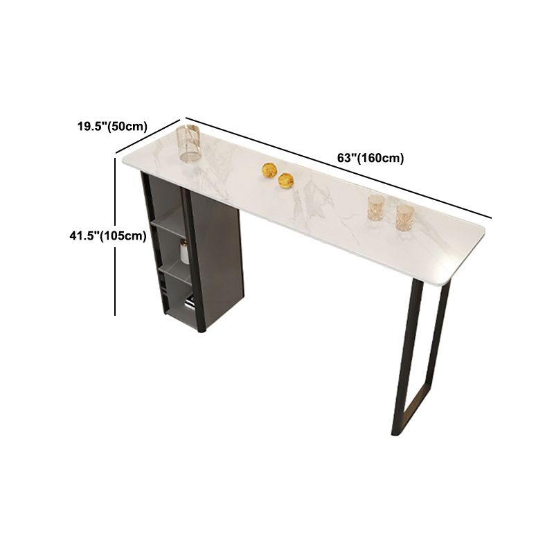 Industrial Rectangle Stone Bar Table Set 1/2/4 Pieces Counter Table for Indoor
