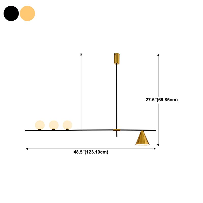 Black/Golden Kitchen Island Lighting  Metal Ceiling Light for Living Room
