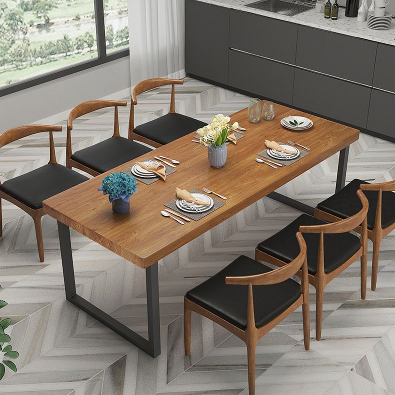 Modern Wood Dining Set 1/2/7 Pieces Brown Dinette Set with Wooden Chairs