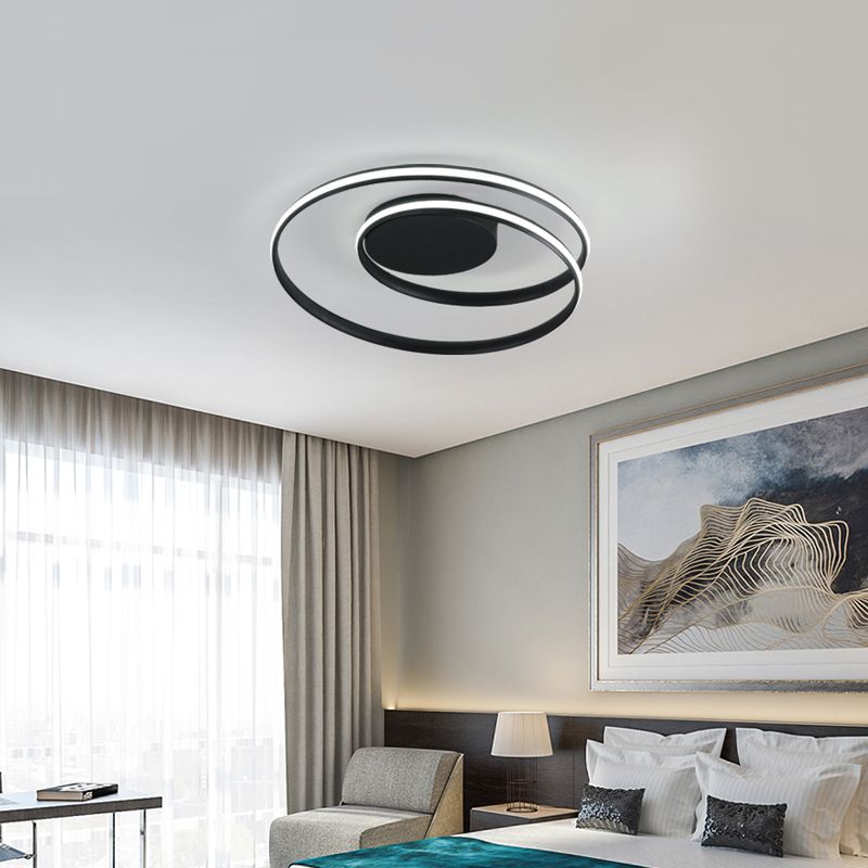 Lámpara de techo LED lineal creativa moderna, montaje empotrado de aluminio con pantalla de silicona