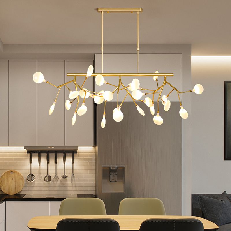 Modern Style Sputnik Shape Island Light Glass Chandelier Lamp for Dining Room