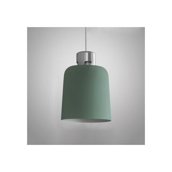 Tombra de cubo de metal Luz colgante de luz individual iluminación colgante nórdica en azul/verde/rosa para restaurante de restaurantes comedor