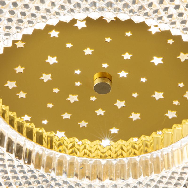 Modern Circular LED Flush Mount Lighting Golden / Black Ceiling Light for Bedroom
