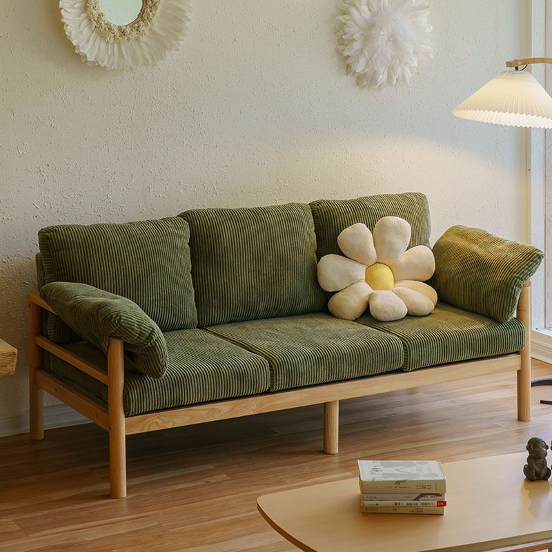 Tropical 3 Seater Corduroy Sofa 33.46" Wide Pillow Top Arm Sofa