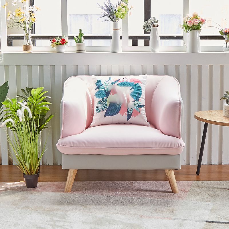 29.53" H Contemporary Faux Leather Slope Arm Sofa for Apartment