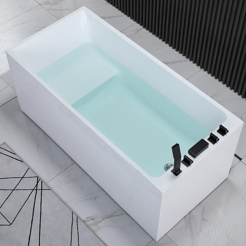Modern Rectangular Bath Tub Acrylic Alcove Tub for Home in White