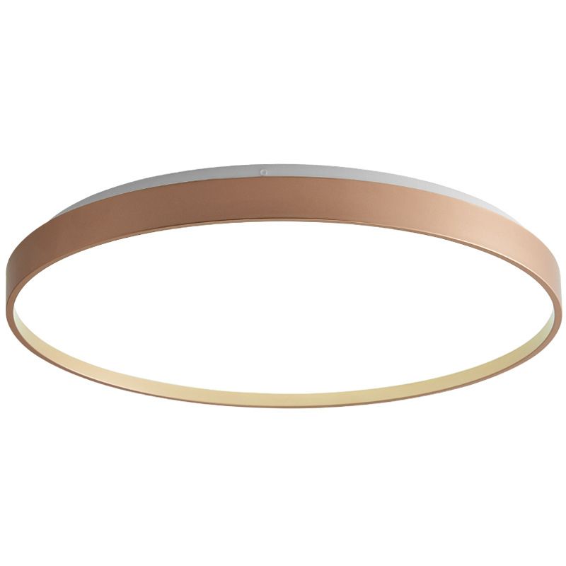 Plafonnier rond simple en métal pour salle d'étude, éclairage LED encastré avec diffuseur en acrylique