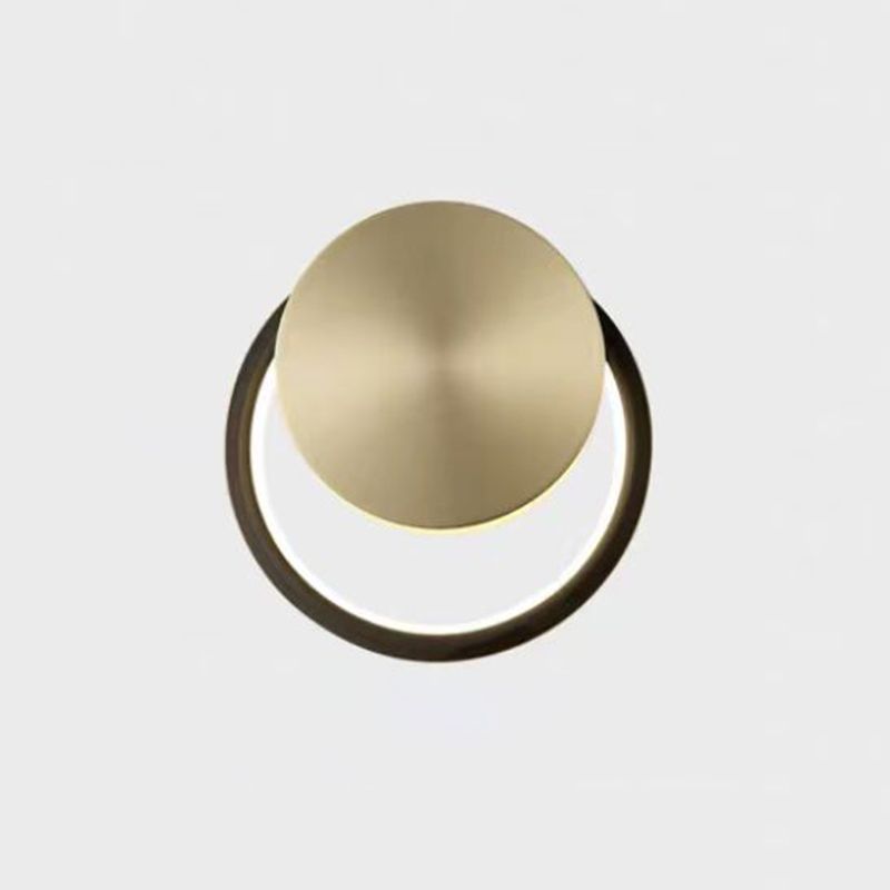 Metal Round Shape Wall Mount Lighting Modern Style 1-Light Wall Mounted Light Fixture