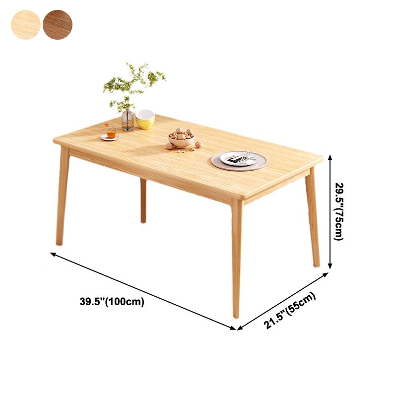 Solid Wood Contemporary Rectangle Table Wood Top Table for Kitchen