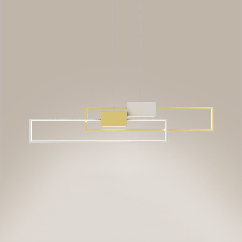 Linear Shape Island Lights Contemporary Style Metal 4 Light Island Pendant Lights