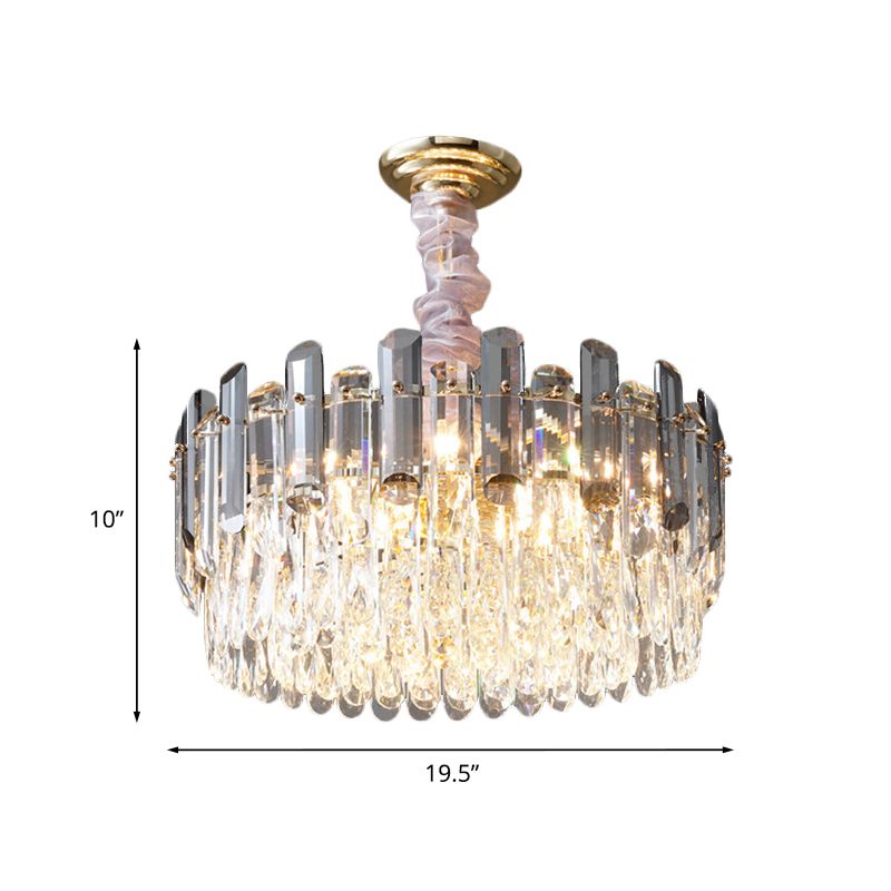 Lampadario a strati Crystal Crystal Crystal Contemporary 5 Light Dining Sospension Lampada in oro