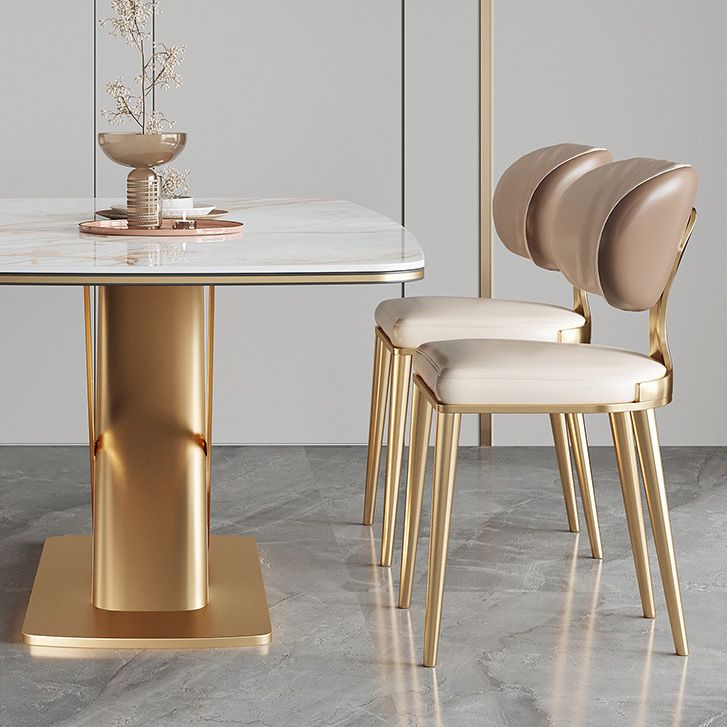 Glam Kitchen Dining Chairs Upholstered Armless Dining Chairs