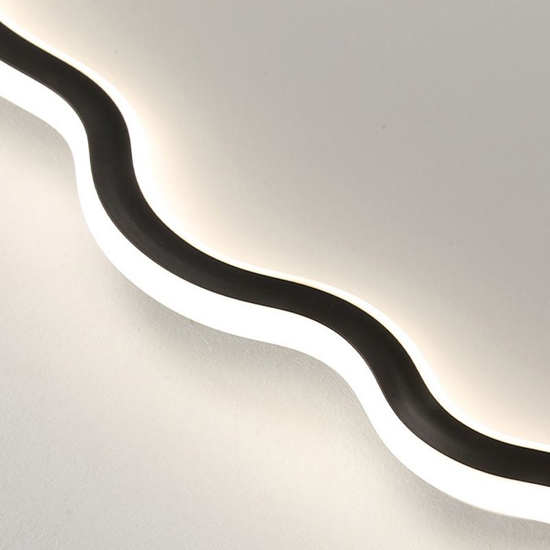 Contemporary White Single Flush Mount Lighting LED Unique Ceiling Light