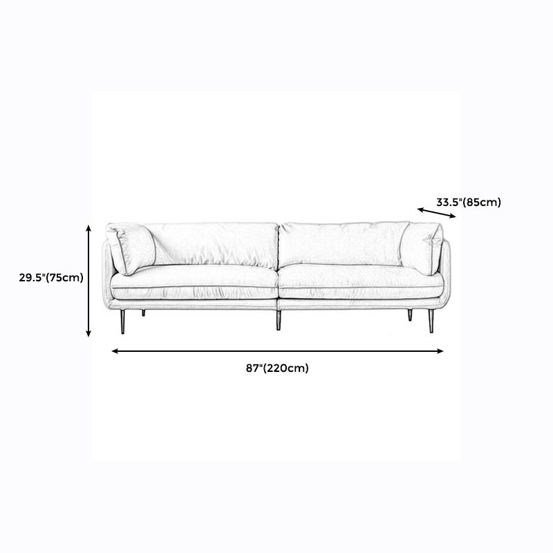 Modern Style Cloth Art & Rectangle Sofa of Coriaceous Rice White