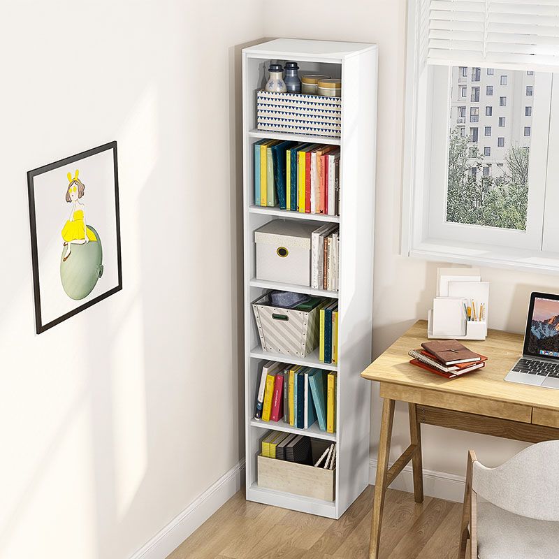 Modern Closed Storage Bookcase Black/White Metal Bookshelf with Shelves