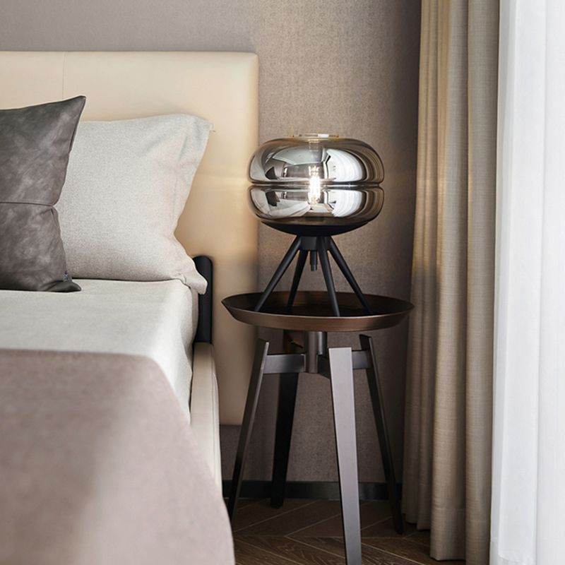 Geometric Shape Glass Table Lamp Modern Style 1 Light Table Lamp Fixtures