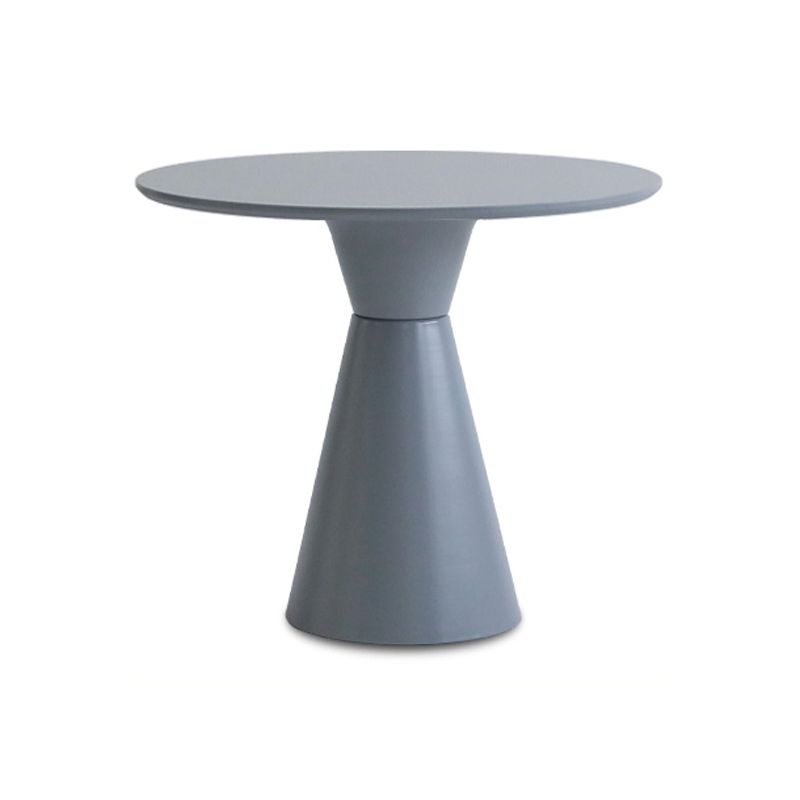 28.3 " H Single Leg Metal Base Solid Color Round Slate Coffee Table For Apartment
