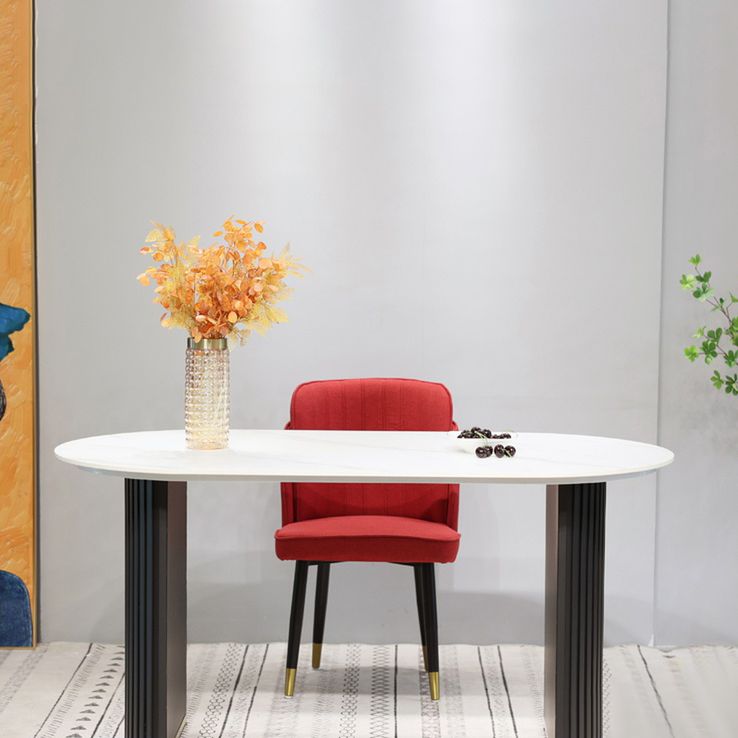 Mesa de comedor de comedor de doble pedestal de lujo muebles de comedor de piedra