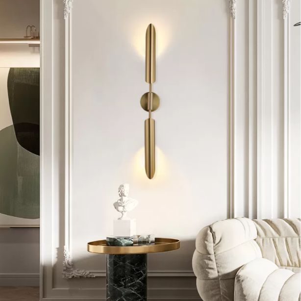 Shaded Bedroom Wall Sconce Lighting Metal Simplicity-Style Sconce Light Fixture in Gold