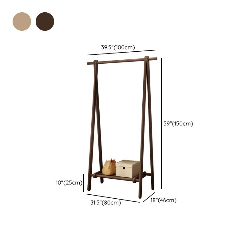 Contemporary Coat Hanger Solid Ash Wood Shelve Design Coat Rack for Living Room