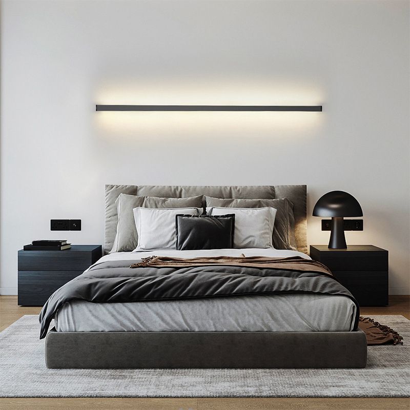 Single Black Modern Wall Mounted Sconce Linear Wall Light for Living Room