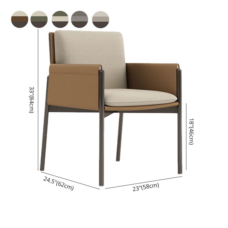 Silla casera de cuero de estilo diseñador, sillón lateral de comedor con respaldo sólido