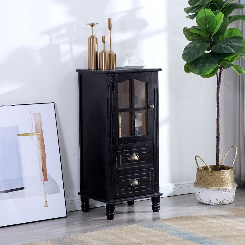 Wood Modern Cabinet Rectangular Minimalist Side Cabinet with Drawer