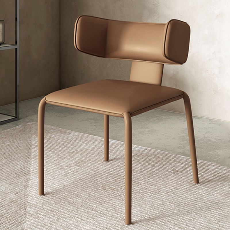 Nordic Style Side Chair Faux Leather Wingback Chair for Living Room