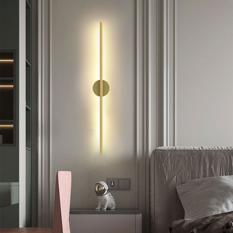 Gold 1 Light LED Wall Sconce Modern Acrylic Linear Wall Lighting for Living Room