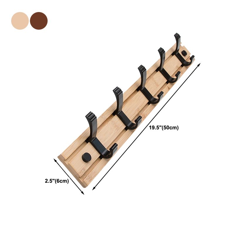 Modern Coat Rack Wall-Mounted with Hooks and Backed Wood Frame Entryway Kit