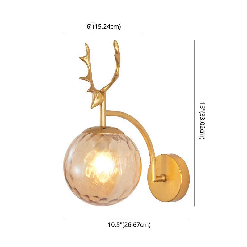 Moderna nórdica estilo esférico esférico lámparas de vidrio 1 apliques de pared ligeros para sala de estar