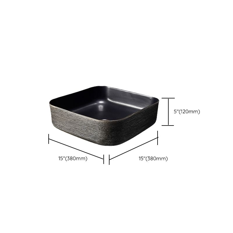 Modern Bathroom Sink Black Oval Ceramic Bathroom Sink with Faucet