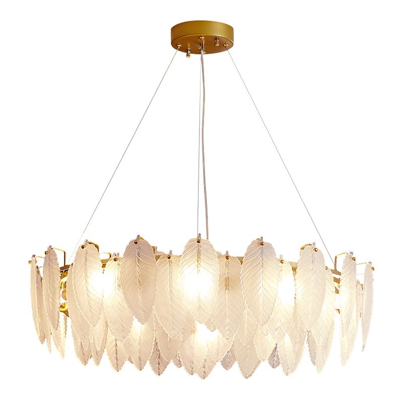 Luxe léger en luxe suspendu en verre clair lustre pendentif lumineuse