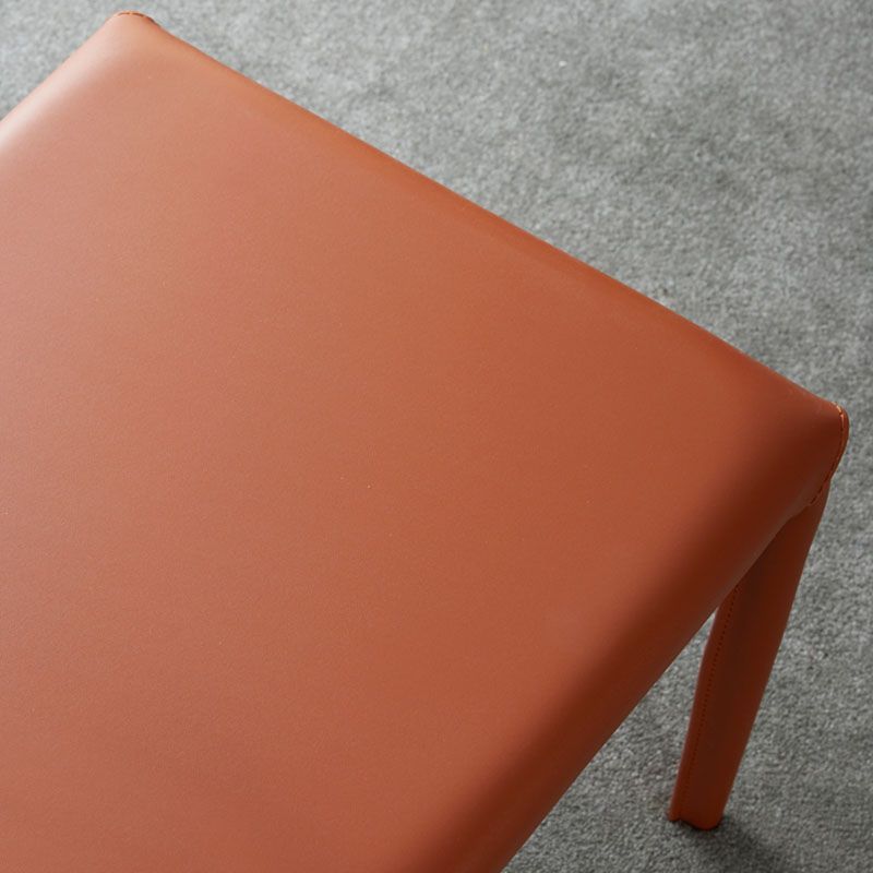 Silla lateral de cuero con respaldo sólido, estilo diseñador, acabado mate, silla de comedor para el hogar